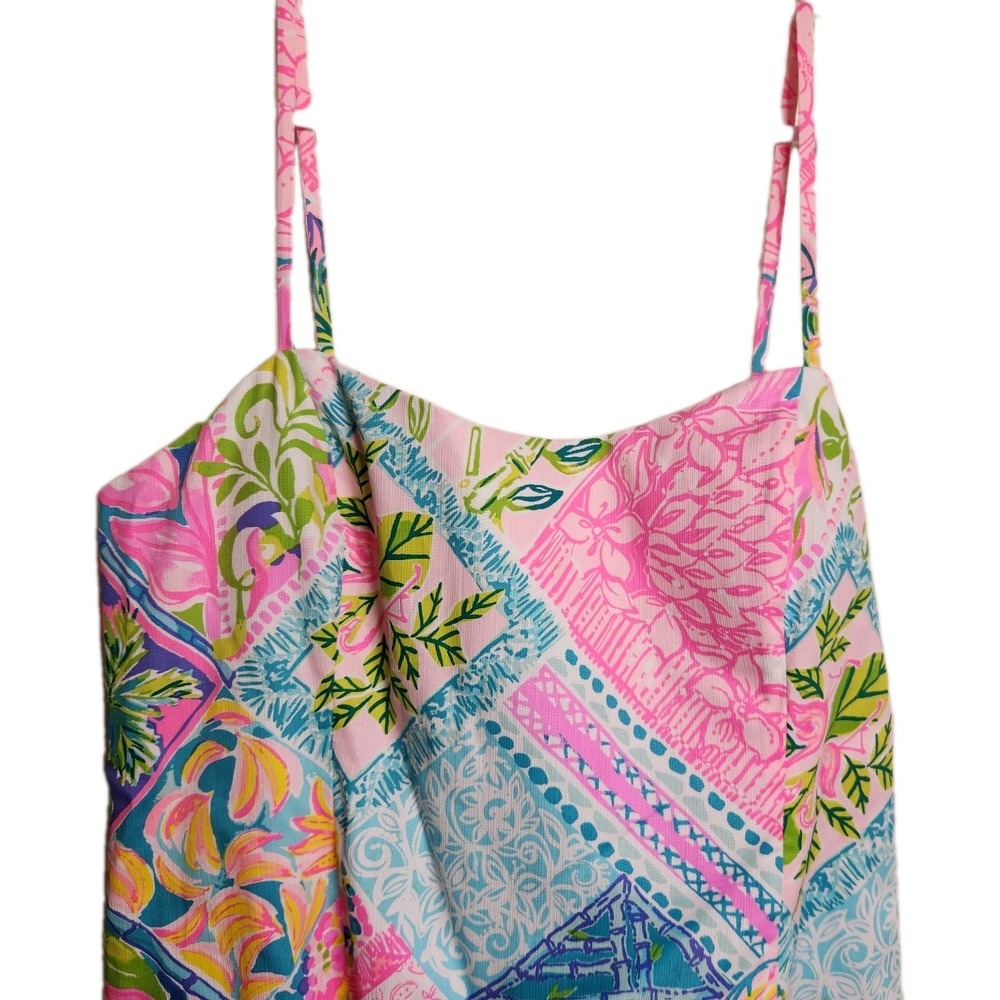 Lilly Pulitzer Shelli Stretch Dress Block Party Size 16 NWT Sweetheart Tie Back - Picture 3 of 10